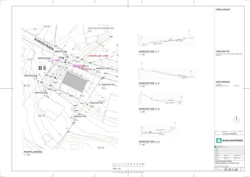 Markplanerings- och marksektionsritning exempel Markplanerings- och marksektionsritning exempel