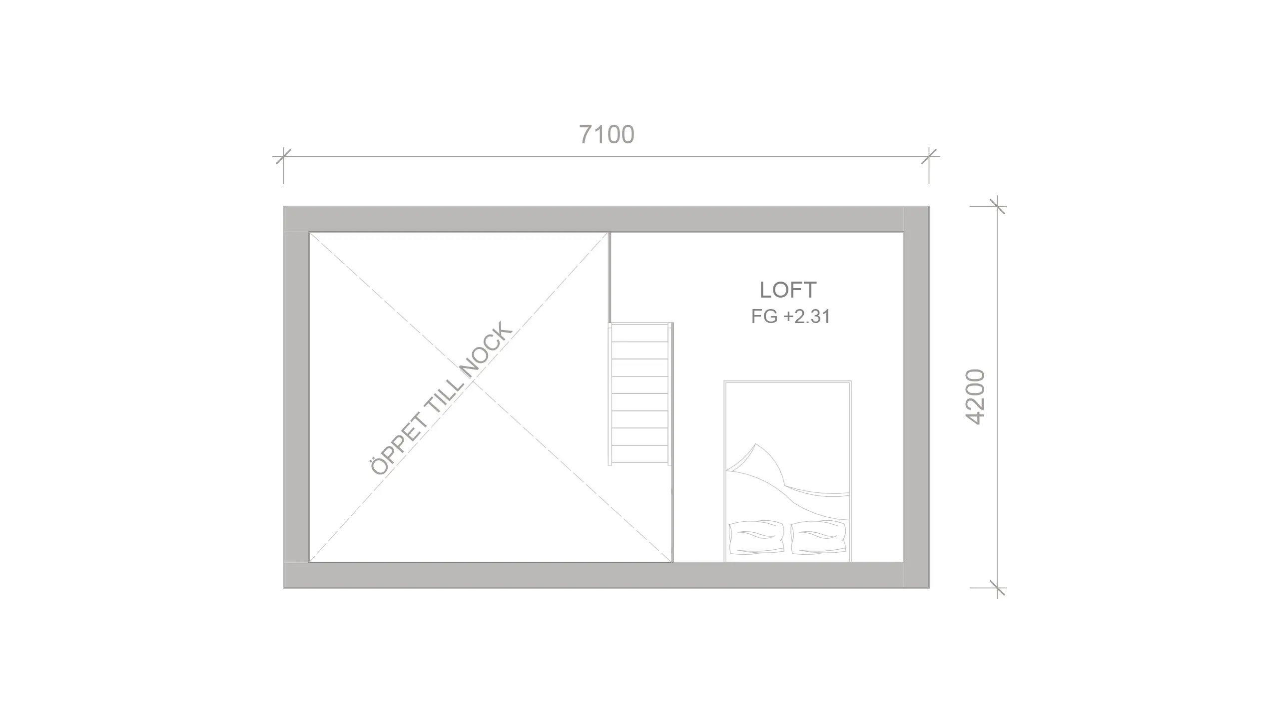 Linnea 3 attefallshus sigtuna planritning loft.webp