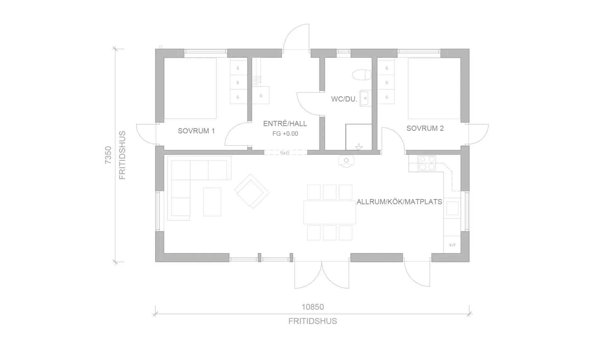 Axel 2 Fritidshus Axel planritning