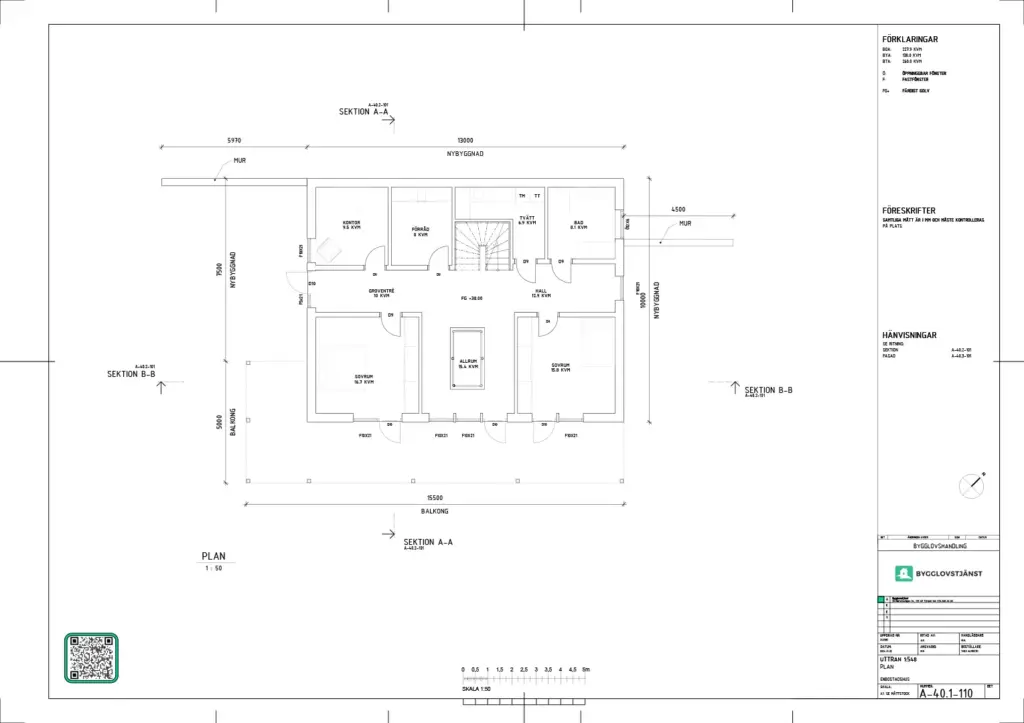 bygglovshandlingar exempel planritning