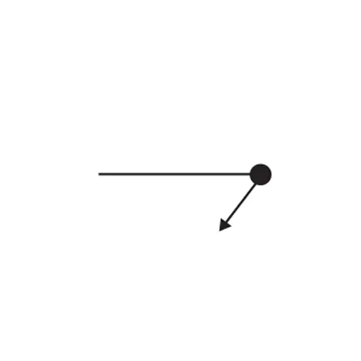 vertikal ledare ned symbol